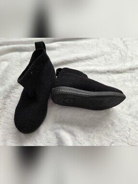 heyfolks Kids Black Knit Slip-On Bootie Shoes